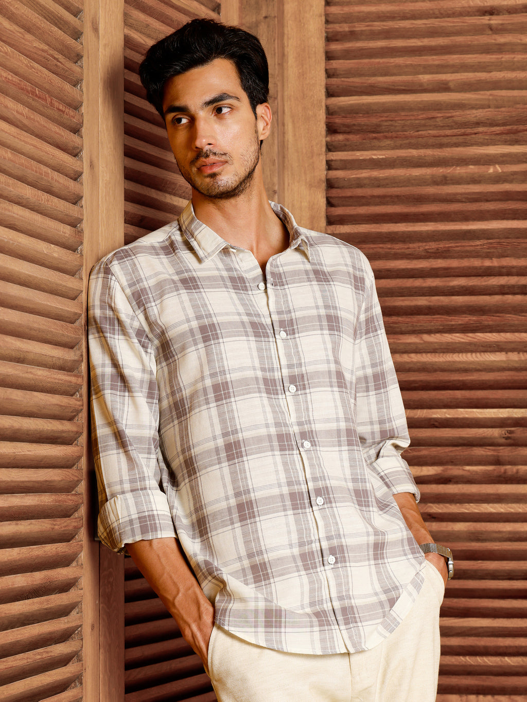 CAHOOT Men's White Checks Shirt - view 3