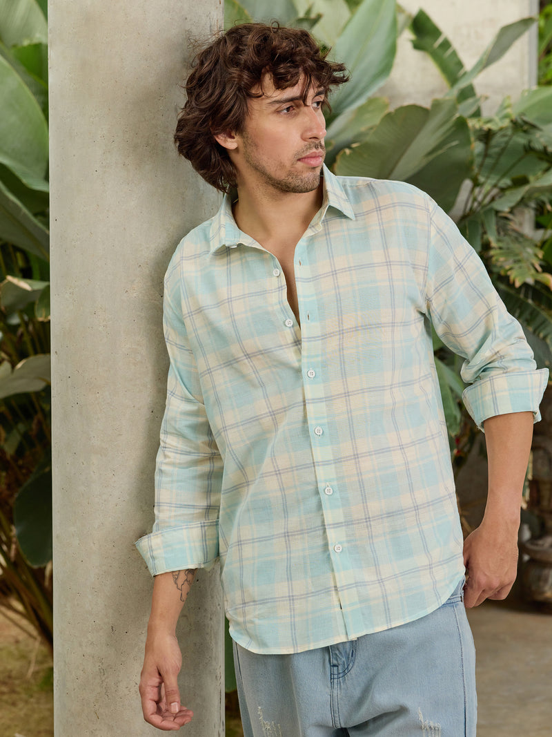 CAHOOT Men's Blue Checks Shirt - view 1