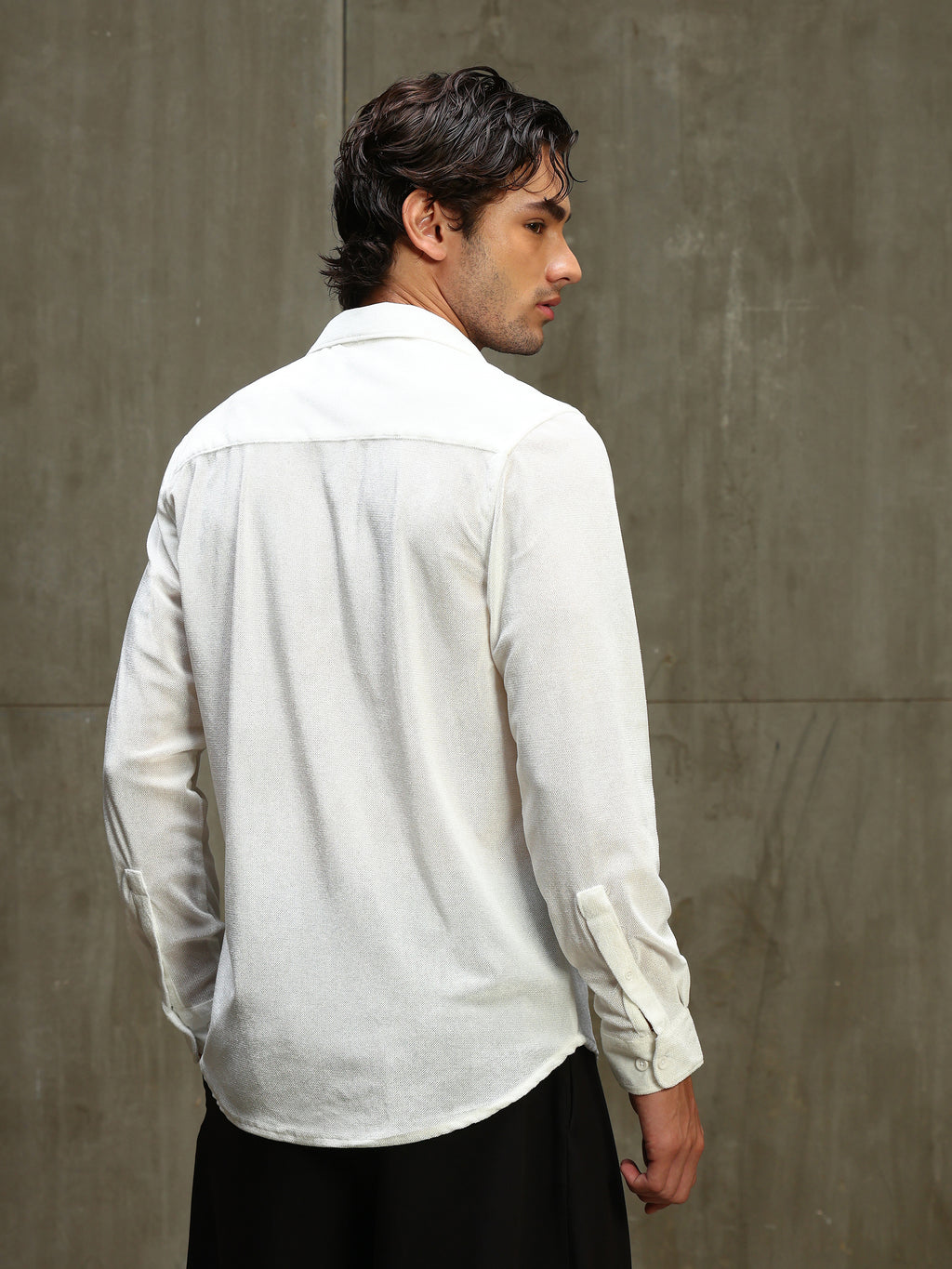 CAHOOT Men's White Velvet Regular Fit Shirt - view 4