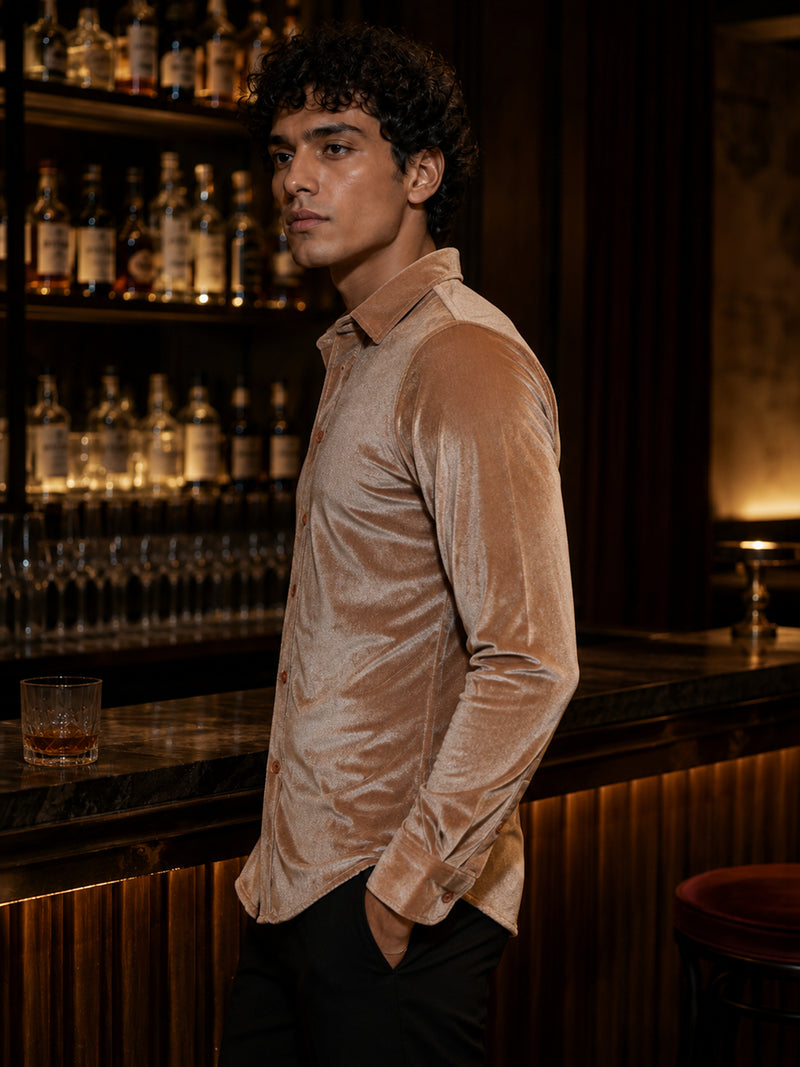 CAHOOT Men's Brown Solid Shirt - view 2
