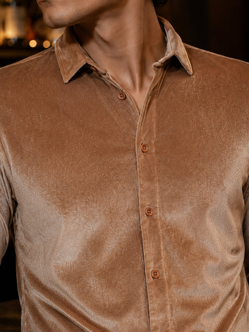 CAHOOT Men's Brown Solid Shirt - view 5