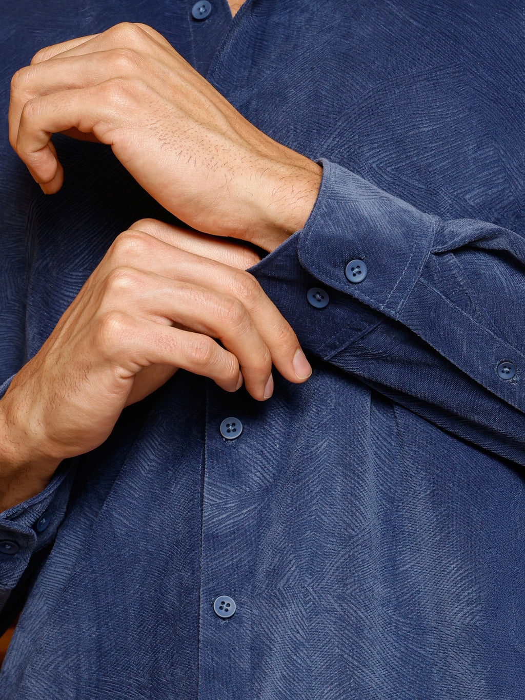 CAHOOT Men's Blue Self Design Shirt - view 8