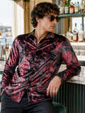 Printed velvet Regular fit shirt (selected)