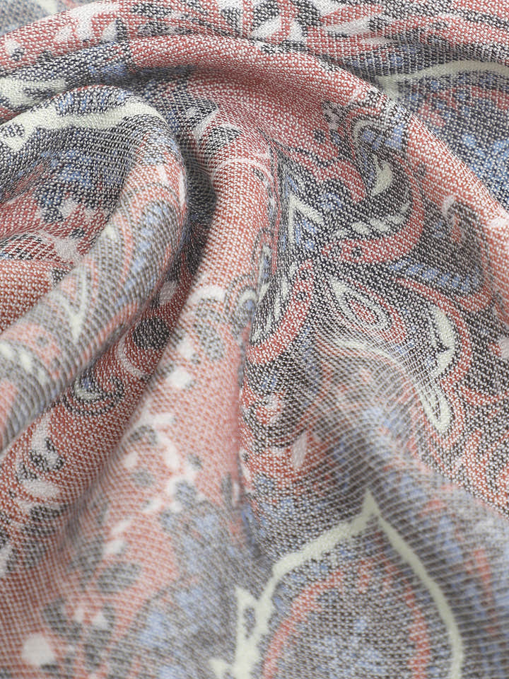 CAHOOT Men's Grey & Pink Paisley Printed Regular Fit Shirt - view 7