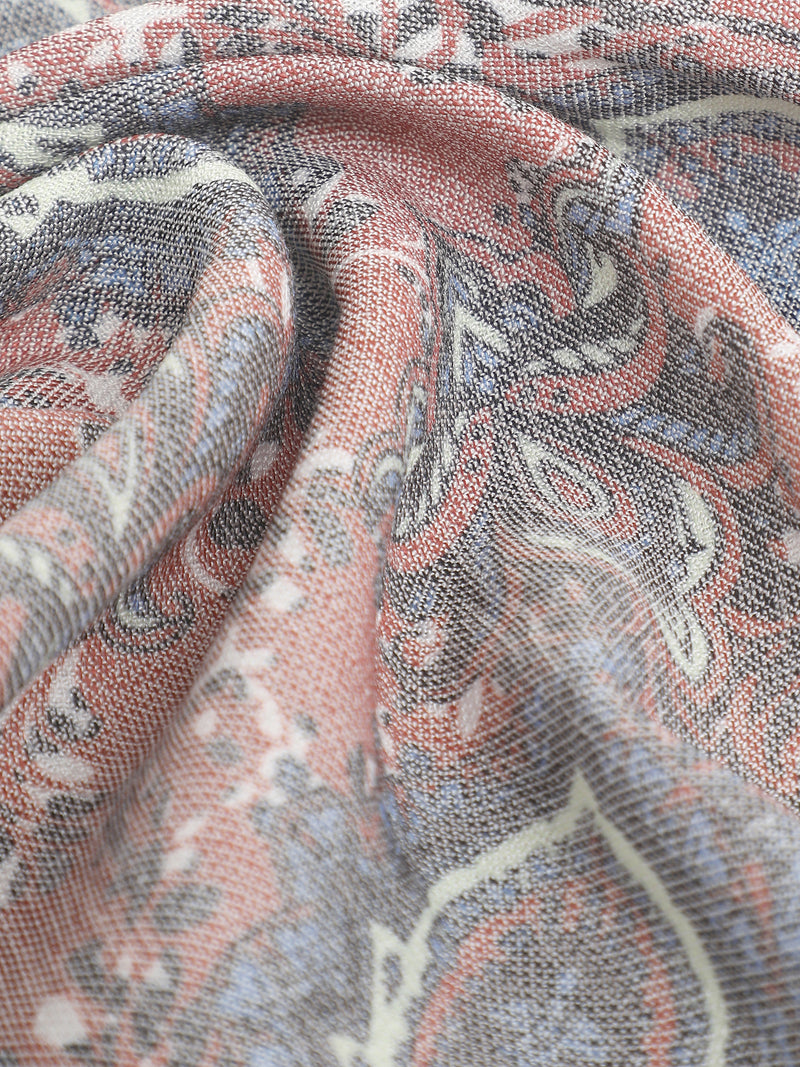 CAHOOT Men's Grey & Pink Paisley Printed Regular Fit Shirt - view 7