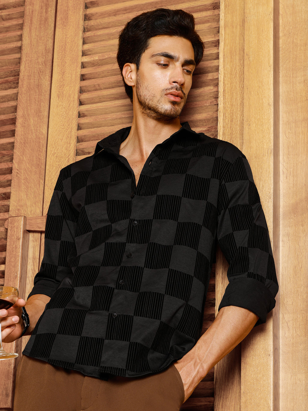 CAHOOT Men's Black Checks Shirt - view 1