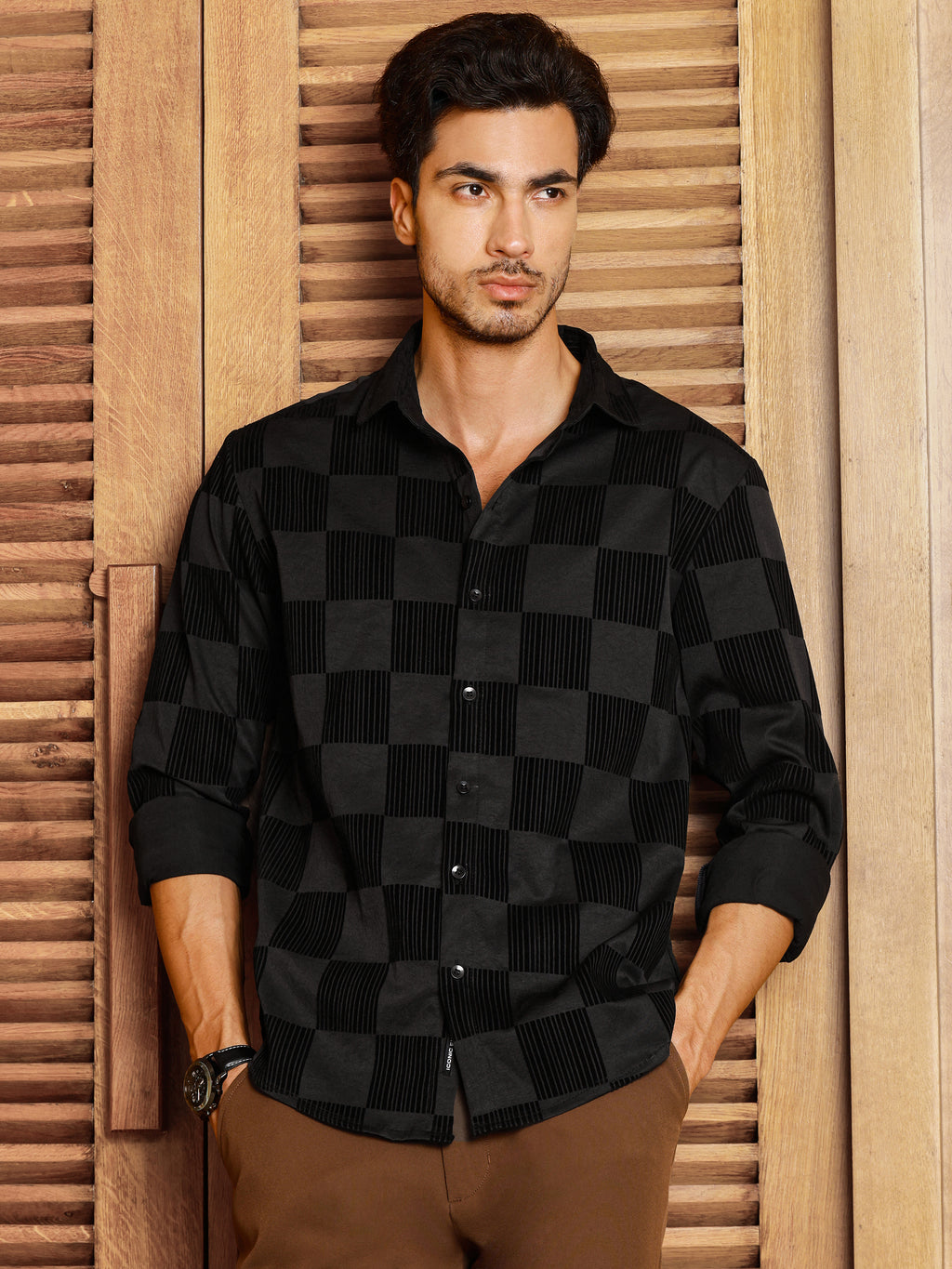 CAHOOT Men's Black Checks Shirt - view 2