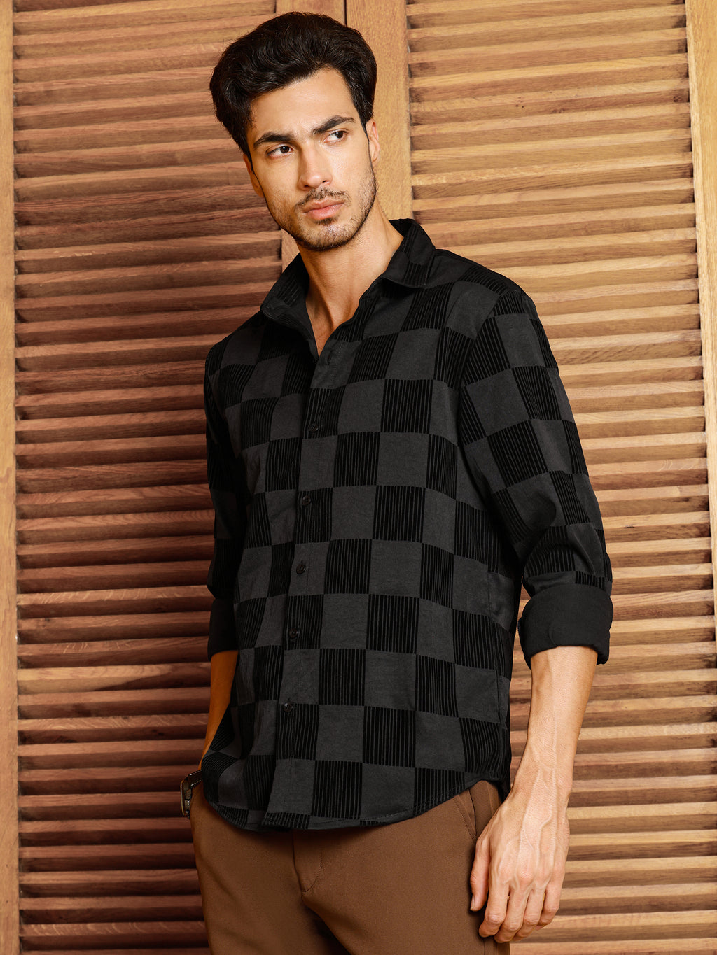 CAHOOT Men's Black Checks Shirt - view 3