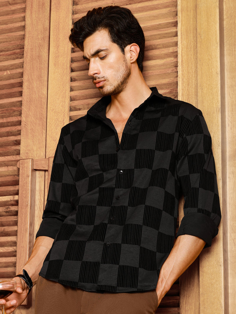 CAHOOT Men's Black Checks Shirt - view 7