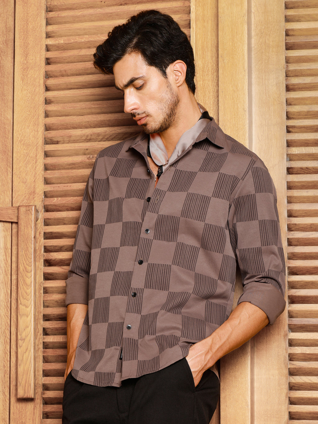 CAHOOT Men's Brown Checks Shirt - view 1