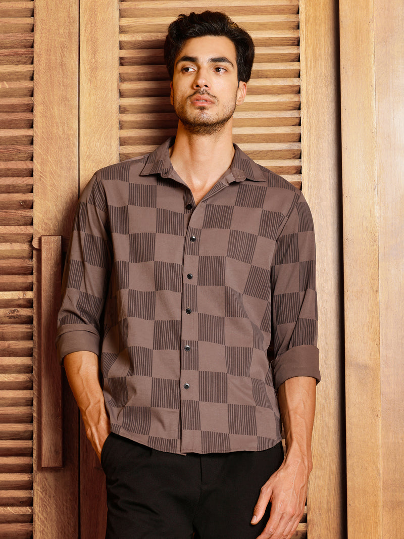 CAHOOT Men's Brown Checks Shirt - view 2
