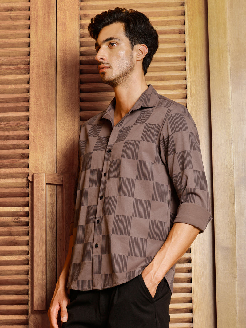CAHOOT Men's Brown Checks Shirt - view 3