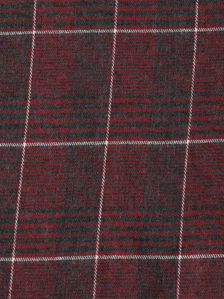 Maroon Checked Cotton Oversized Fit Shirt