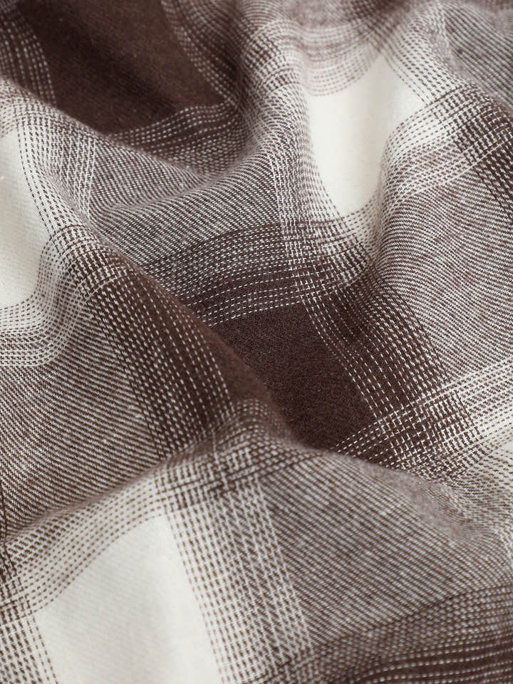 CAHOOT Men's Brown & Off-White Checkered Oversized Fit Shirt - view 8