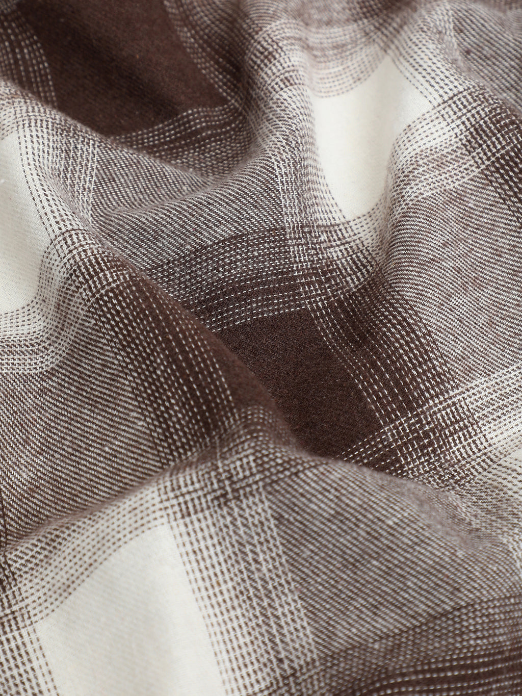 CAHOOT Men's Brown & Off-White Checkered Oversized Fit Shirt - view 8