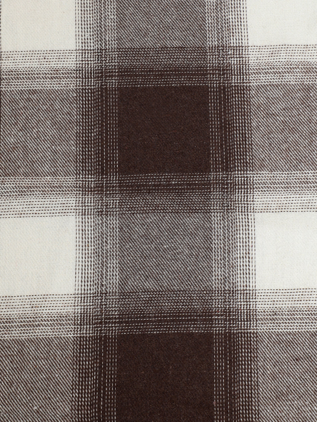CAHOOT Men's Brown & Off-White Checkered Oversized Fit Shirt - view 9