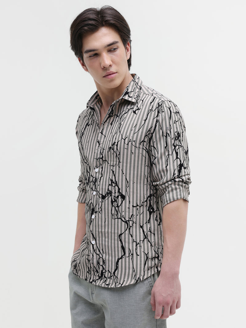 Rubber Print Slim Fit Shirt