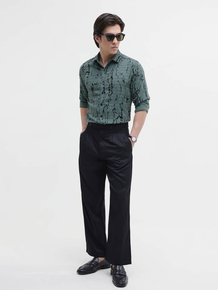 All Over Flock Printed Regular Fit Shirt