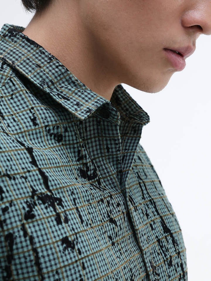 All Over Flock Printed Regular Fit Shirt