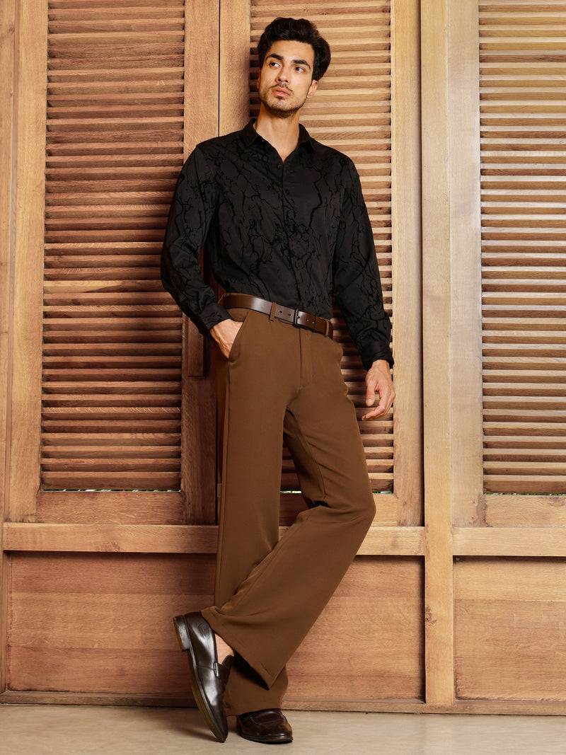 CAHOOT Men's Black Self Design Shirt - view 5