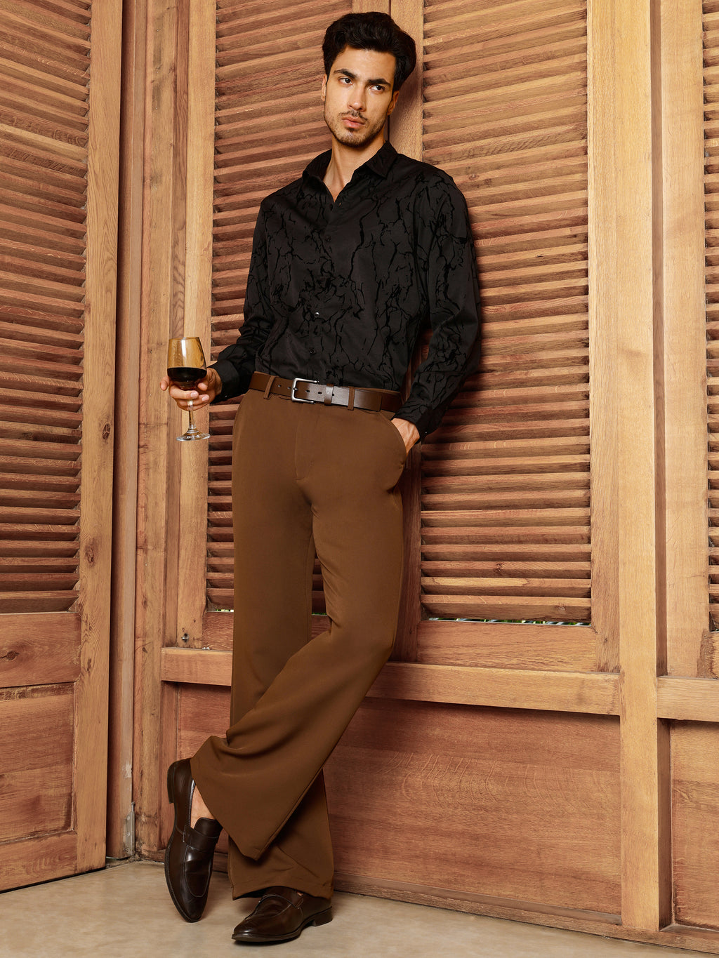 CAHOOT Men's Black Self Design Shirt - view 6