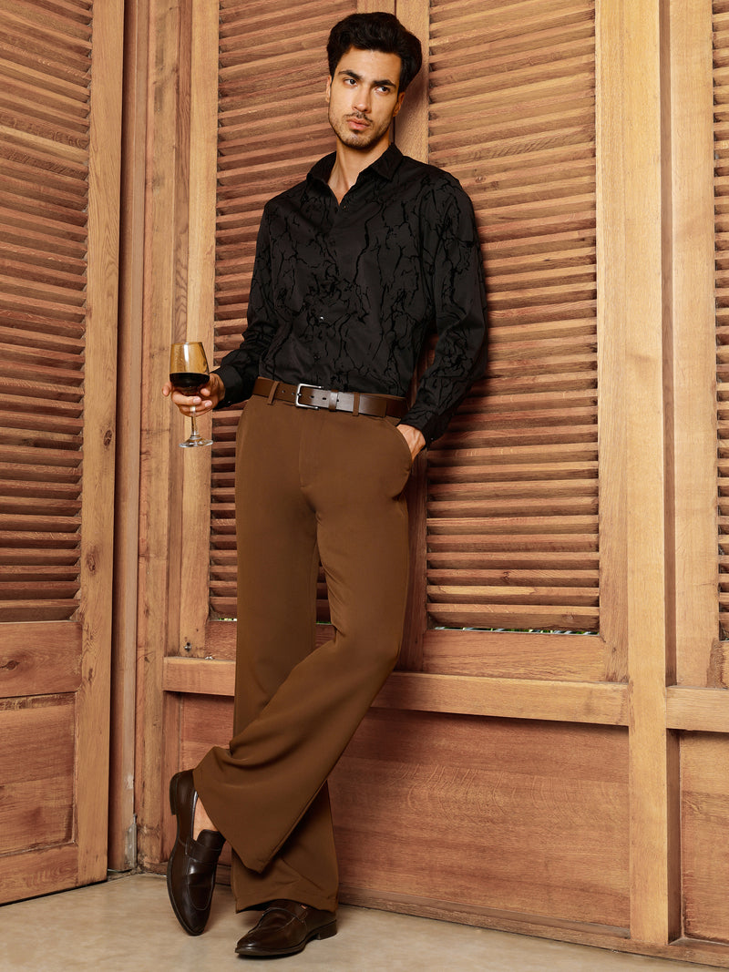 CAHOOT Men's Black Self Design Shirt - view 6