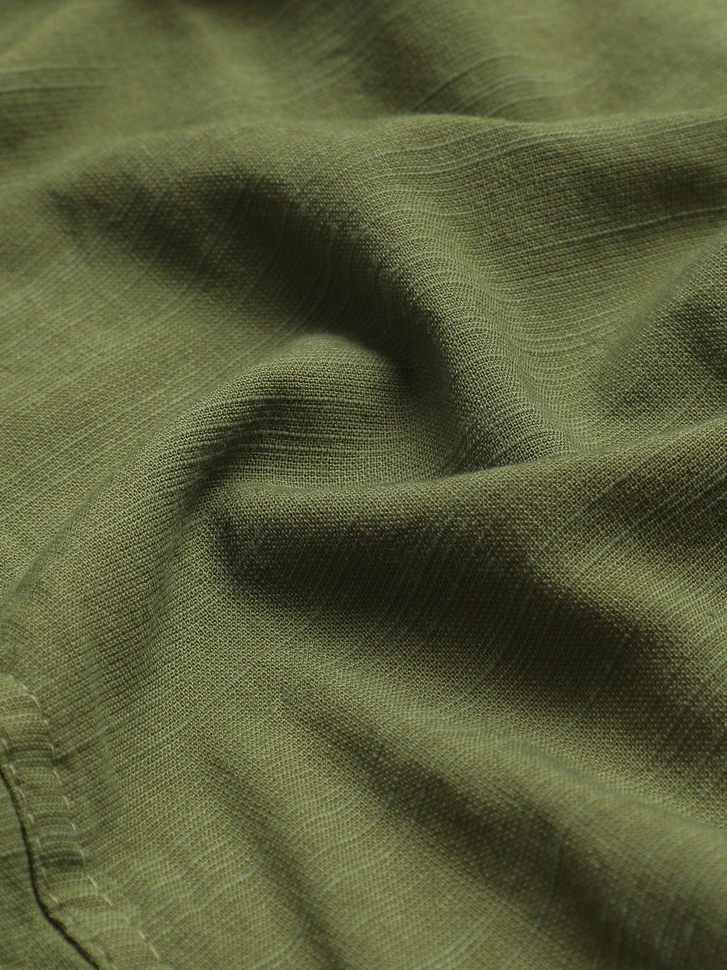 CAHOOT Green Solid Cotton-Rayon Shirt With Patch Pocket - view 7