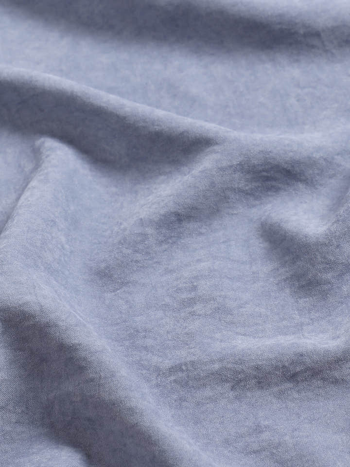 Blue Solid Cotton Flap Pocket Shirt