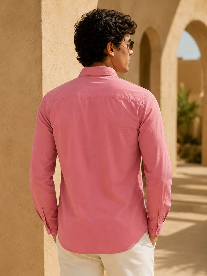 CAHOOT Men's Pink Solid Shirt - view 3