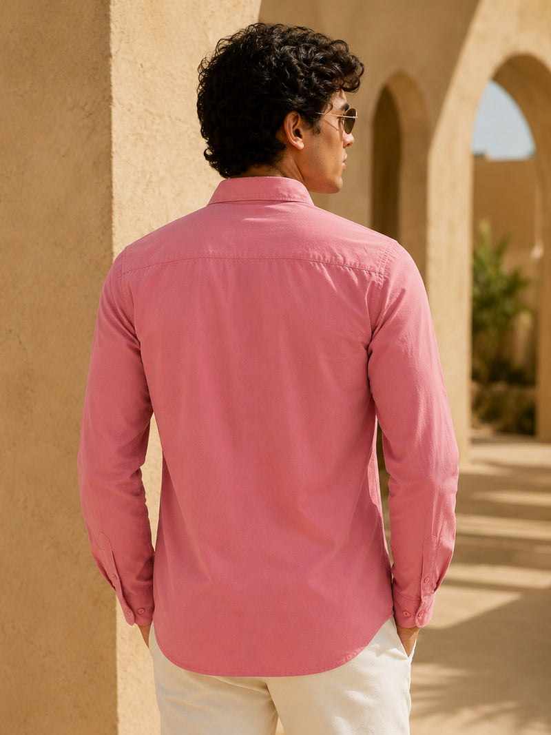CAHOOT Men's Pink Solid Shirt - view 3
