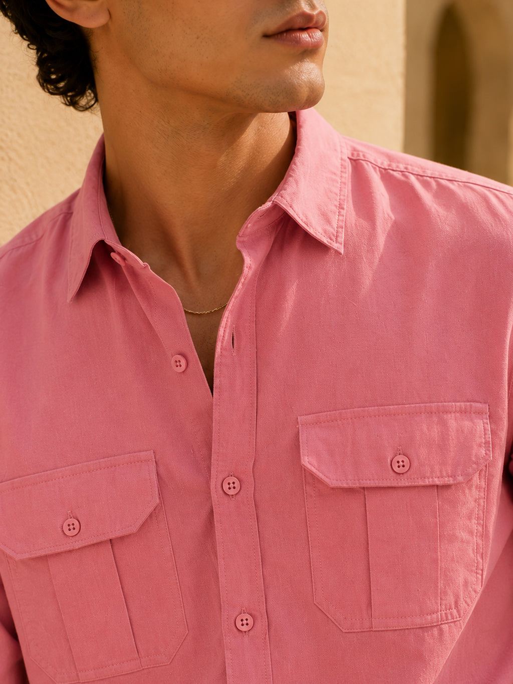 CAHOOT Men's Pink Solid Shirt - view 5