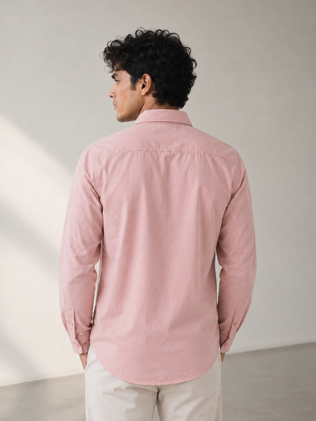 CAHOOT Men's Light Pink Solid Shirt - view 3