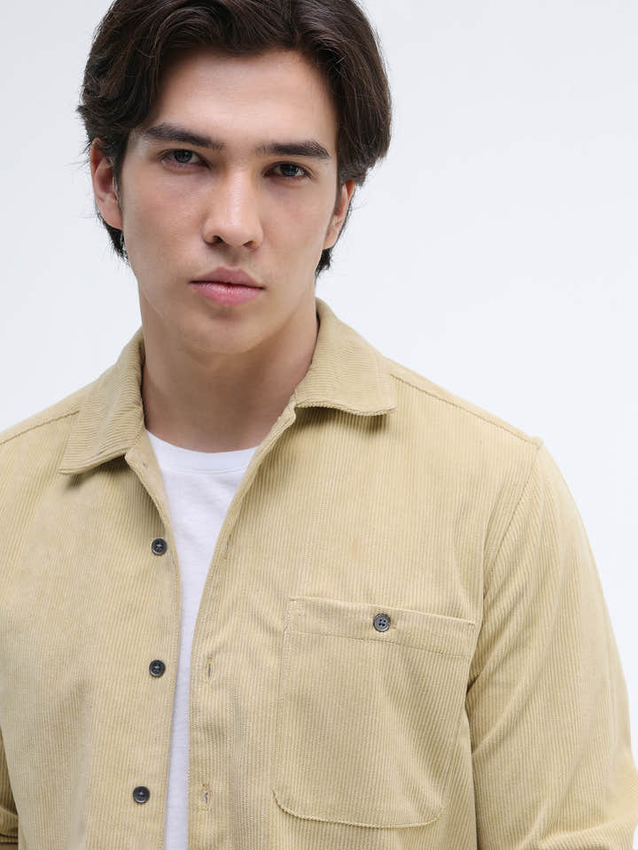 Patch Pocket Corduroy Regular Fit Shirt