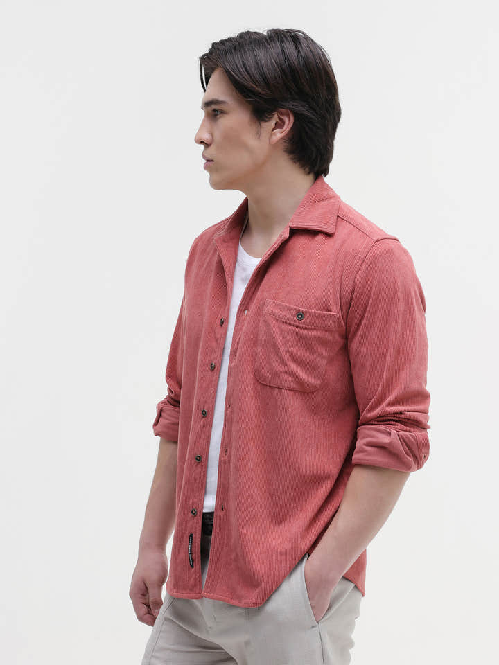 Patch Pocket Corduroy Regular Fit Shirt