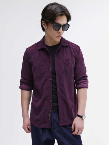 Patch Pocket Corduroy Regular Fit Shirt