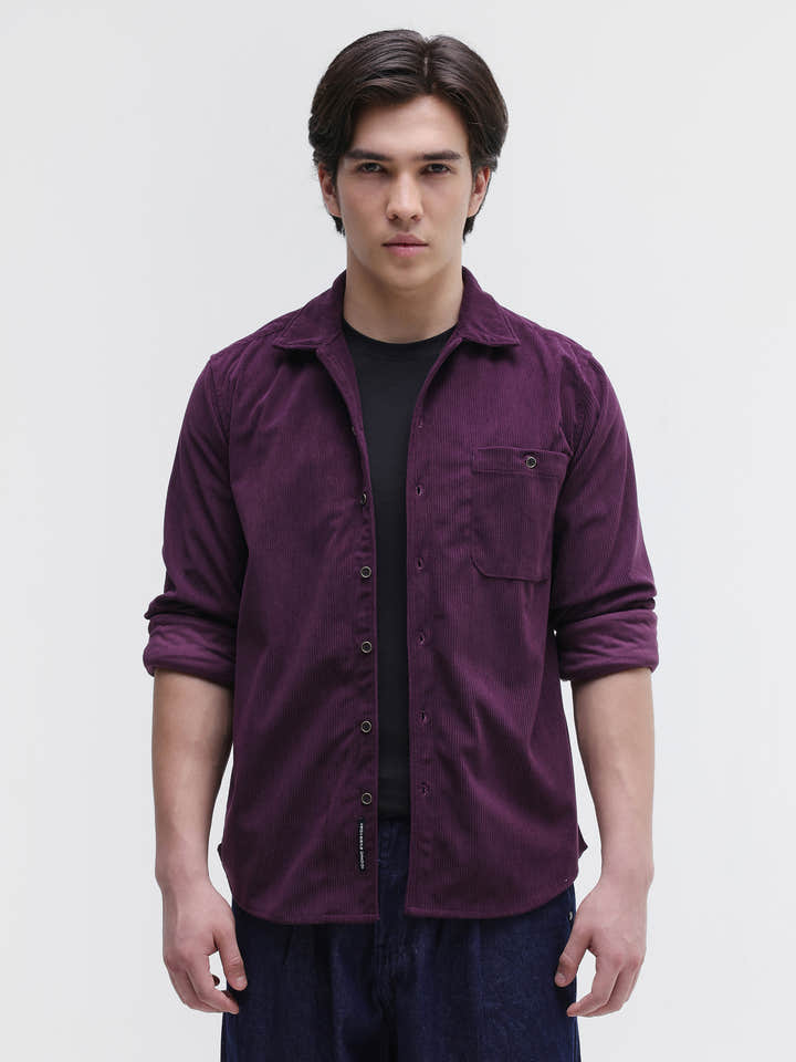 Patch Pocket Corduroy Regular Fit Shirt