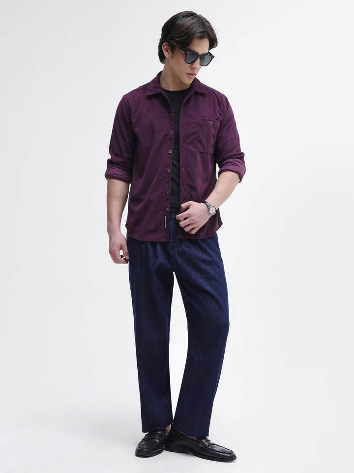 Patch Pocket Corduroy Regular Fit Shirt