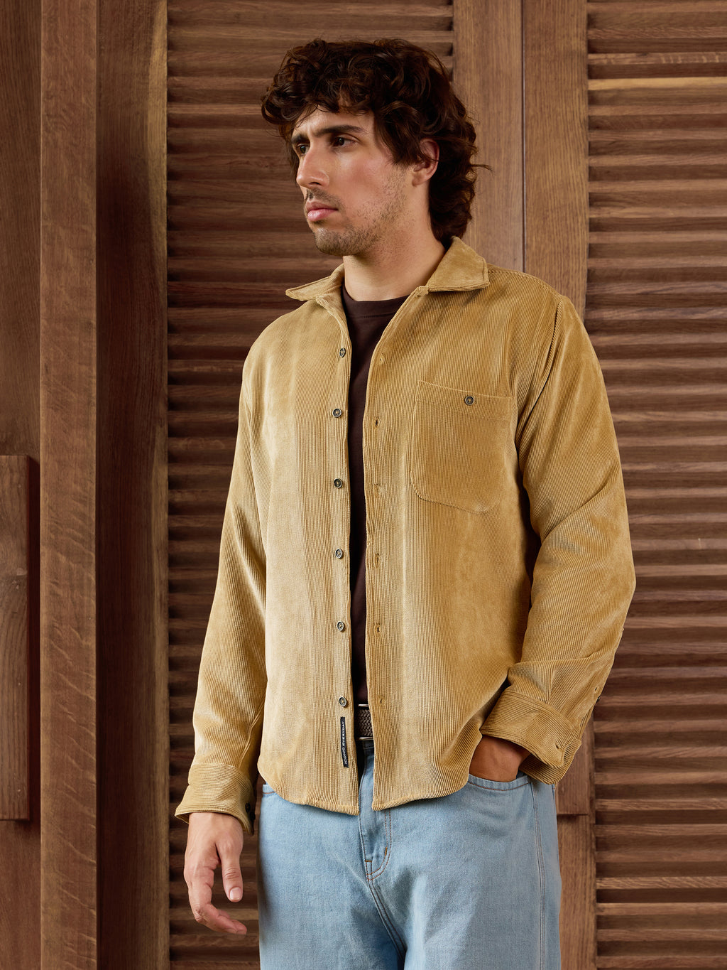 CAHOOT Men's Beige Solid Shirt - view 7