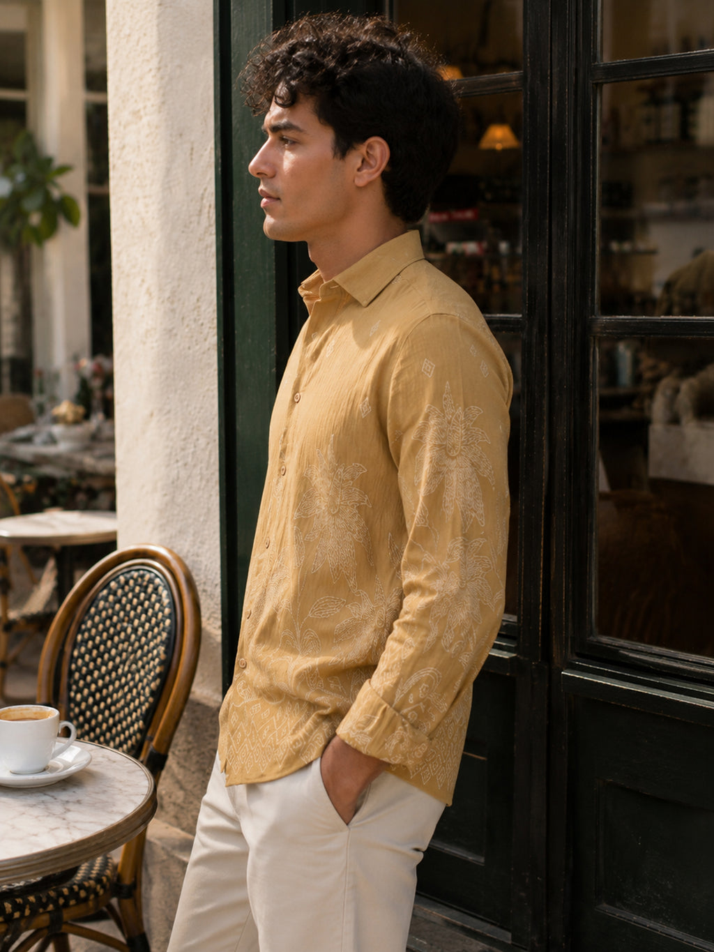 CAHOOT Men's Camel Brown Printed Shirt - view 2