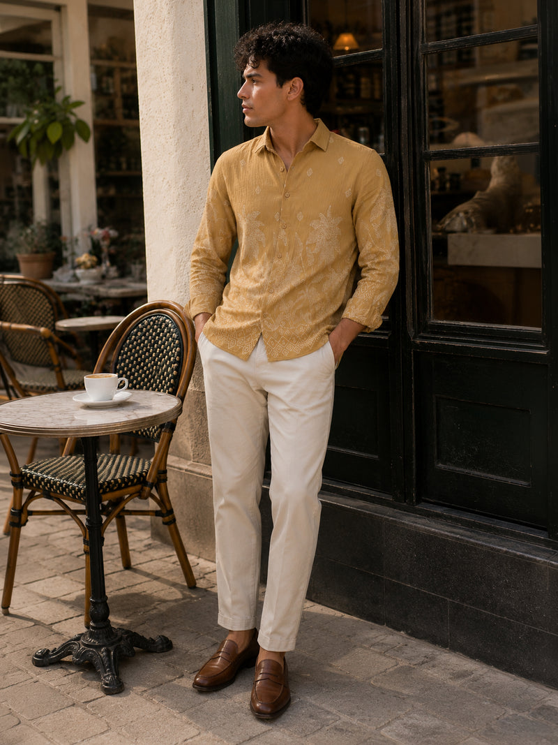 CAHOOT Men's Camel Brown Printed Shirt - view 4