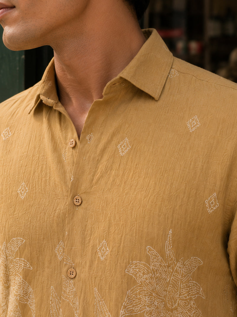 CAHOOT Men's Camel Brown Printed Shirt - view 5