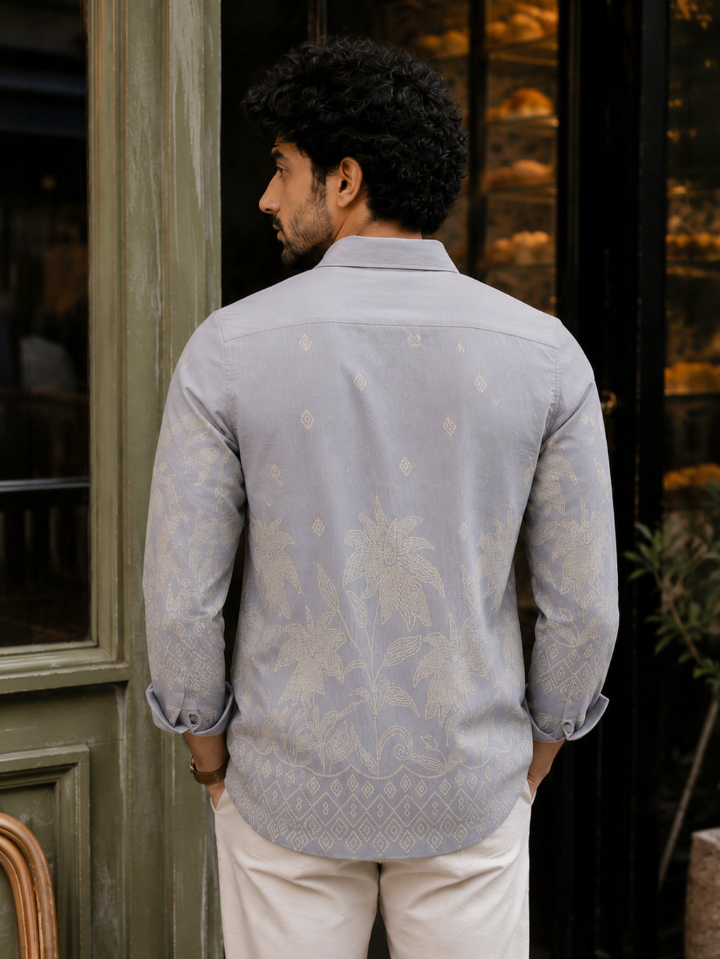 CAHOOT Men's Charcoal Grey Printed Shirt - view 3