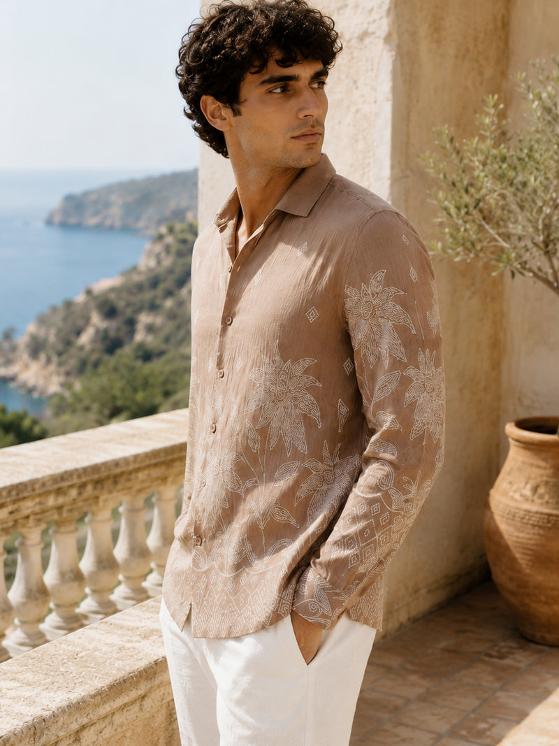Self Design Regular Fit Shirt