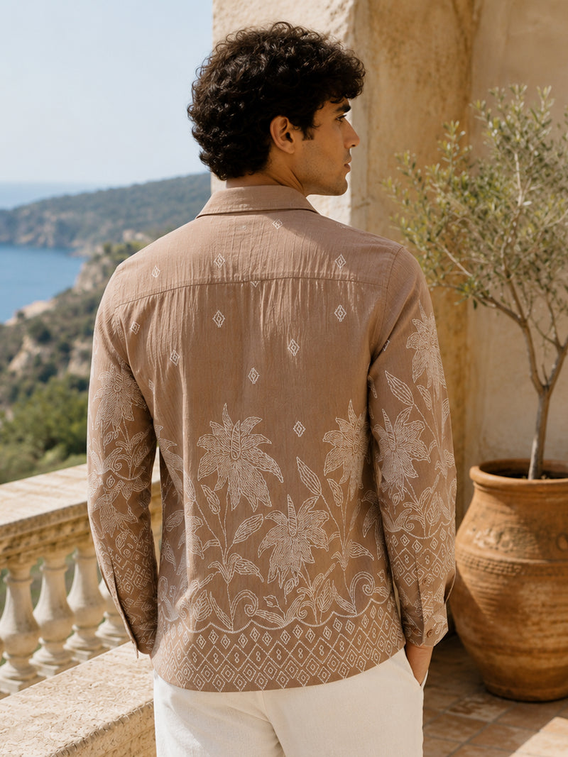 Self Design Regular Fit Shirt