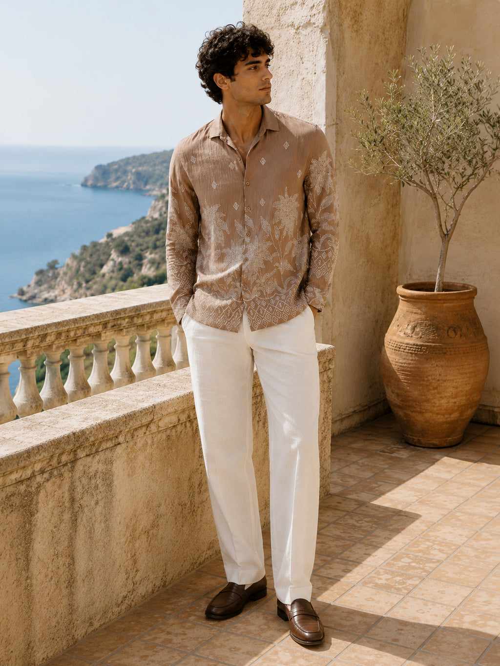 Self Design Regular Fit Shirt