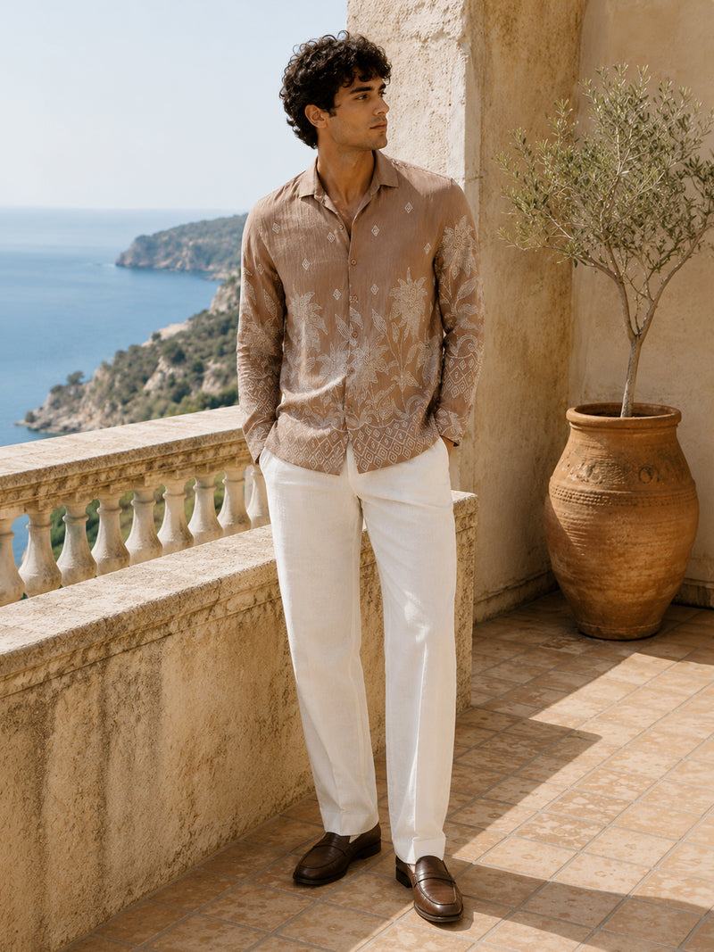 Self Design Regular Fit Shirt