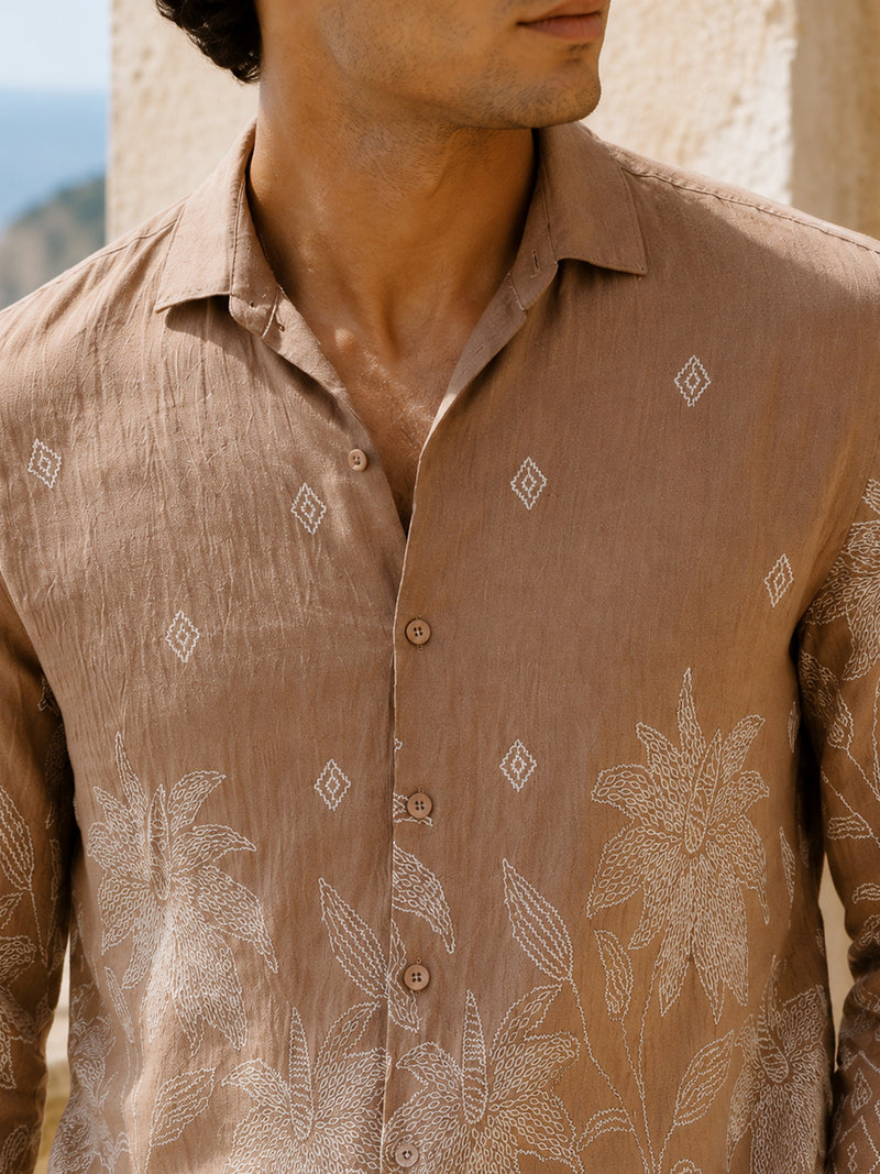 Self Design Regular Fit Shirt