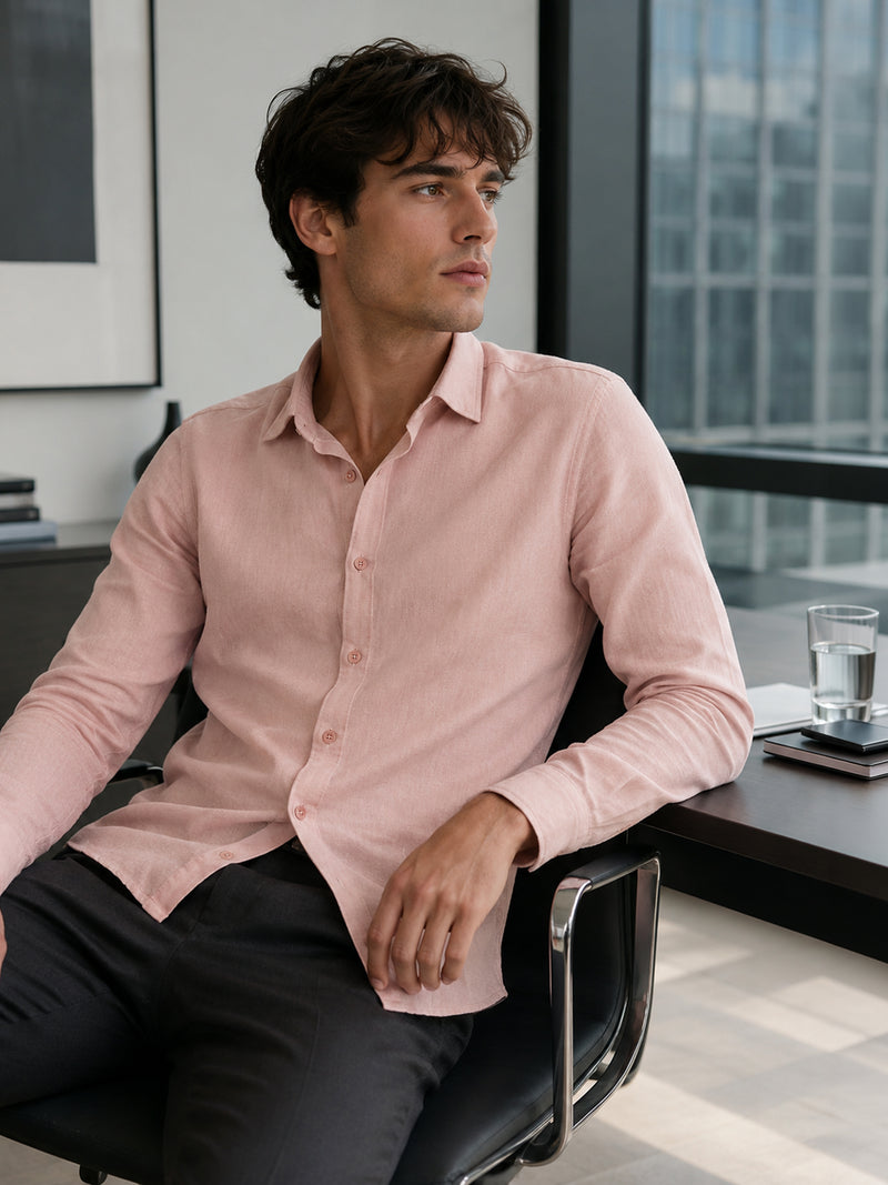 CAHOOT Men's Pink Solid Shirt - view 1