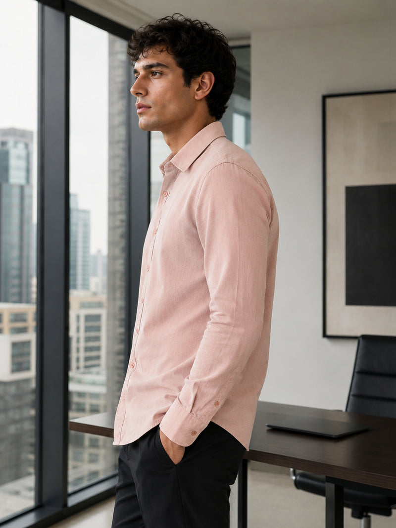 CAHOOT Men's Pink Solid Shirt - view 2