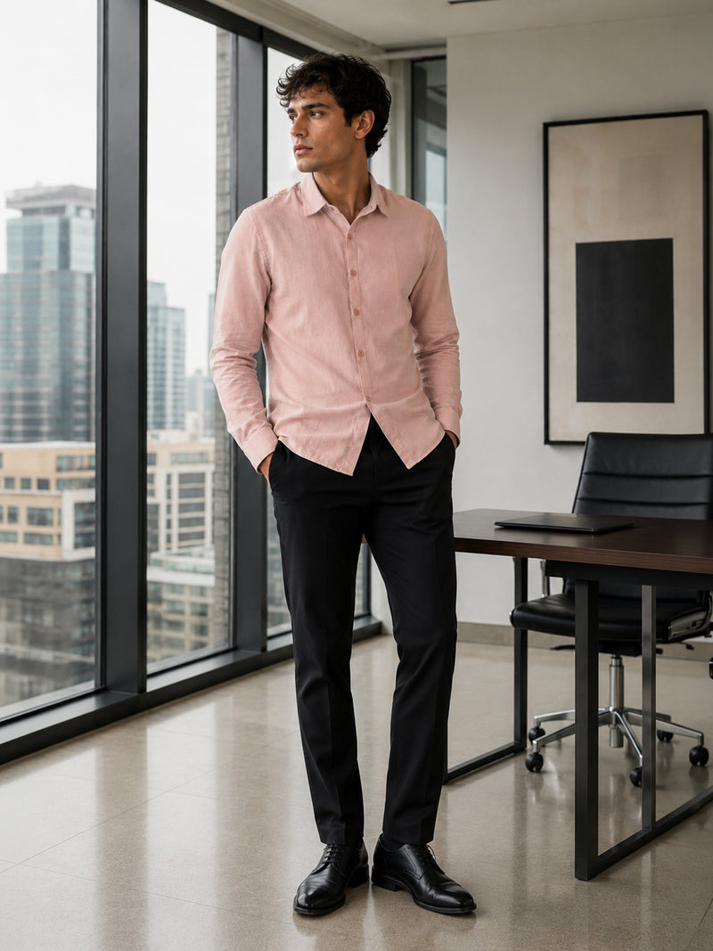 CAHOOT Men's Pink Solid Shirt - view 4